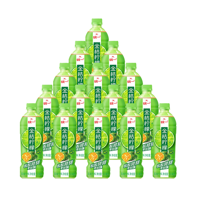 统一金桔柠檬风味饮料大瓶装果茶夏日风味饮品500ml*15瓶高清大图