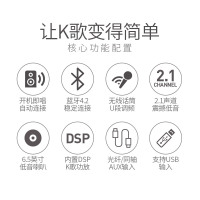 山水(SANSUI) 电视K歌音响套装家用家庭ktv音响 无线蓝牙麦克风k歌设备套装2.1声道k18 红色