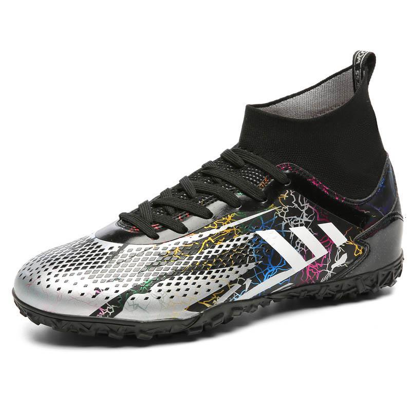 尘贺 c罗春季足球鞋男女儿童碎钉中小学生梅西长钉训练鞋专用 007碎钉黑银 32