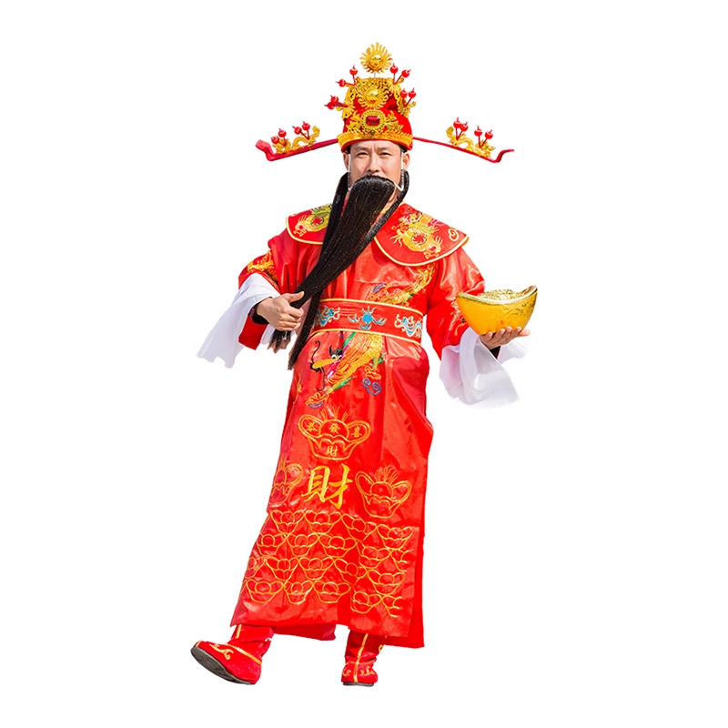 财神爷服装 年会开业庆典迎新年演出服装 八件套-款式二(备注鞋码)高清大图