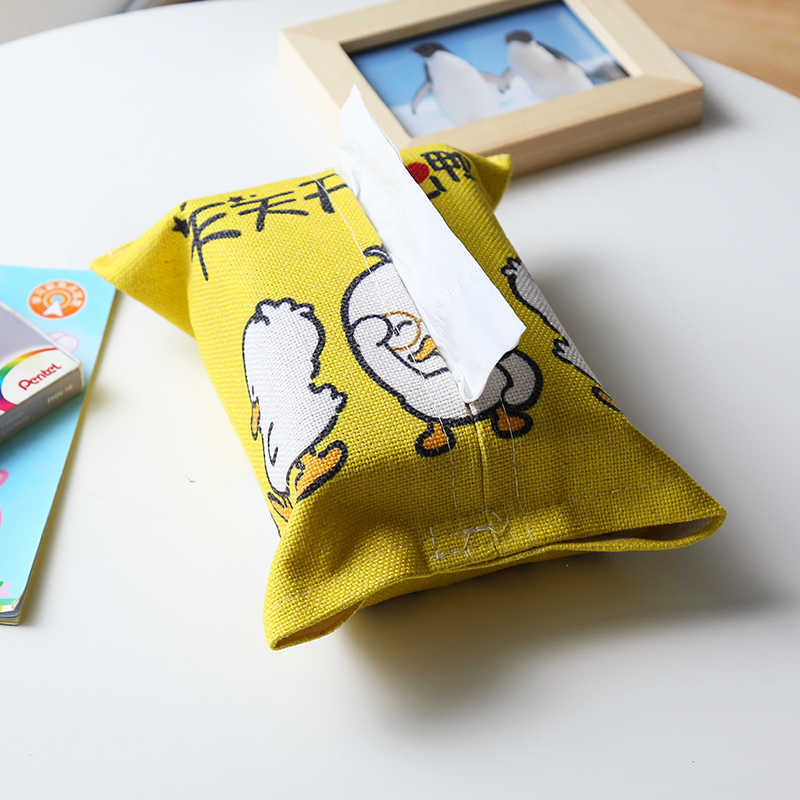 少女心棉麻纸巾盒布艺小清新创意家用卧室客厅茶几纸巾套高清大图