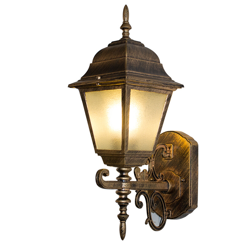 欧式户外壁灯阳台过道装饰露台灯防复古花园庭院灯楼梯走廊灯具[黑色]
