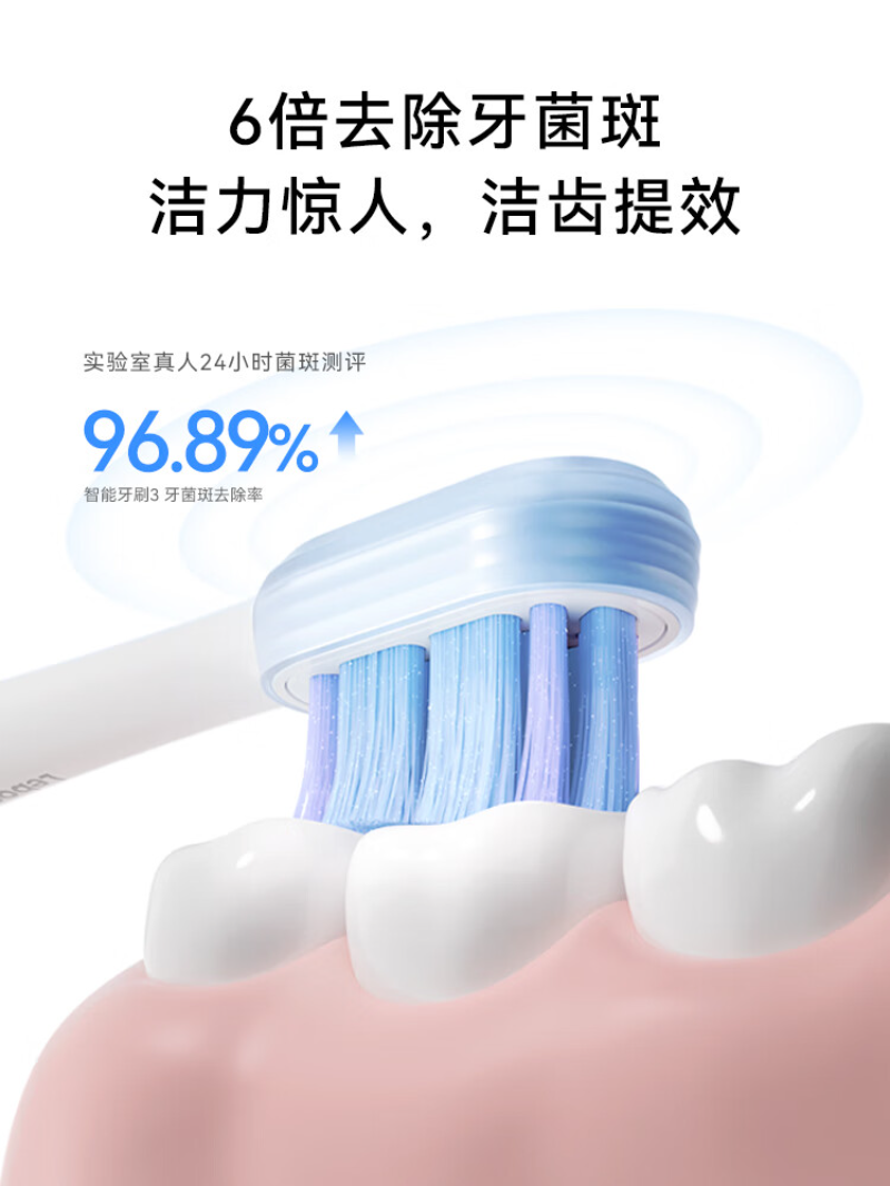 华为智选 力博得智能声波牙刷3 桃气粉高清大图