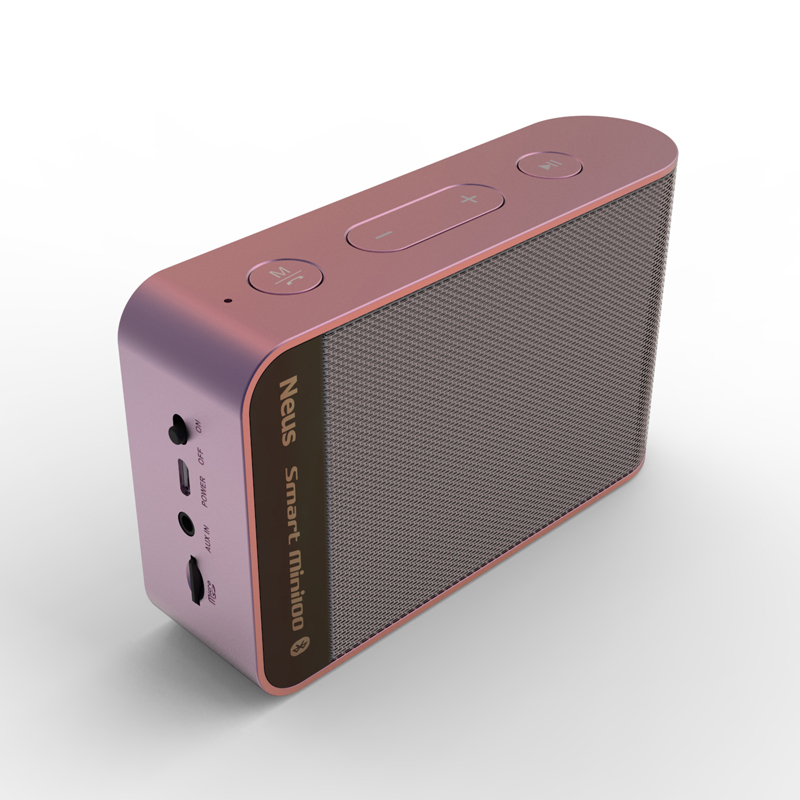 纽斯Neus 轻便蓝牙音箱 Smart Mini100 时尚轻巧震撼音质 无线迷你户外旅游插卡蓝牙4.0 粉色
