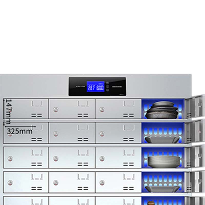 东升顺不锈钢员工食堂消毒碗柜餐厅紫外线高温餐盘餐具柜多格饭盒储物柜40门餐盘柜 紫外线消毒高清大图