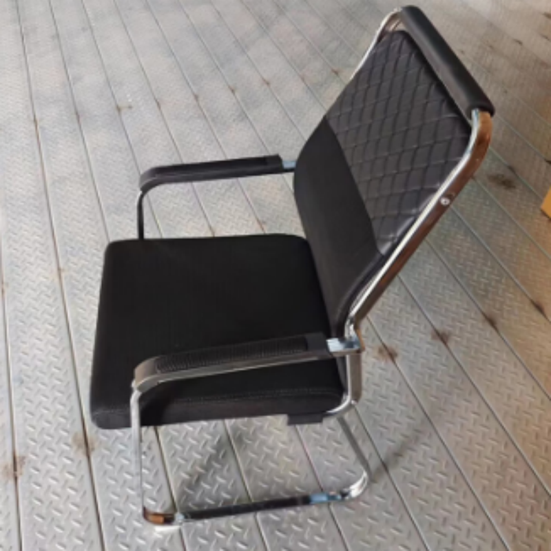 锦北皮质会议椅椅子电脑椅办公椅会议培训椅网布椅弓形椅职员座椅H-3高清大图