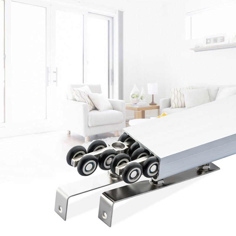 阳台实木玻璃门阿斯卡利折叠推拉门滑轨吊门滑轮吊轨吊轮导轨移门轨道