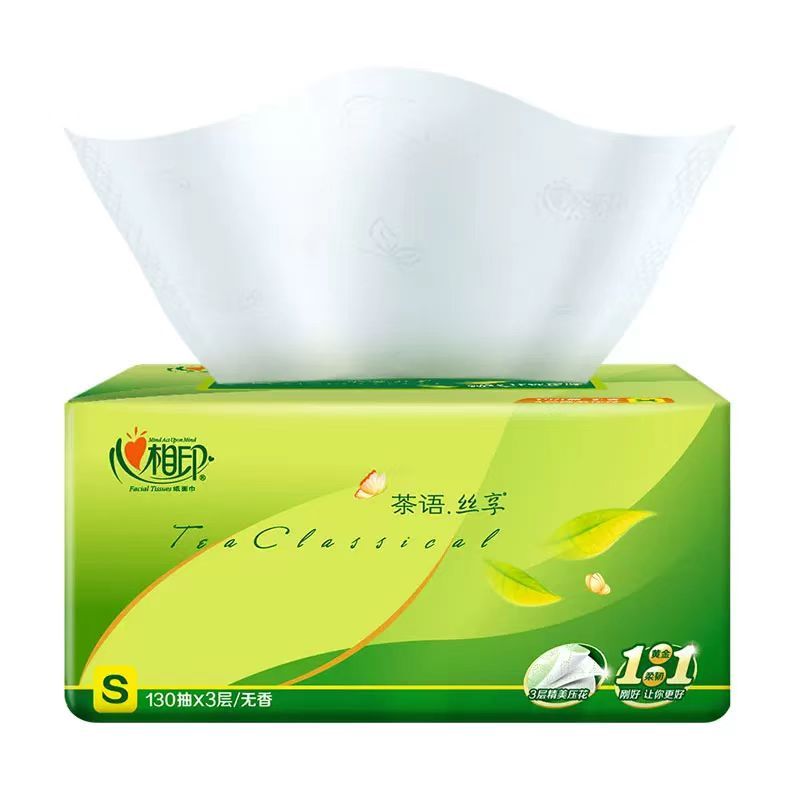 DT15130(6包装) 心相印茶语丝享系列130抽三层塑装纸面巾