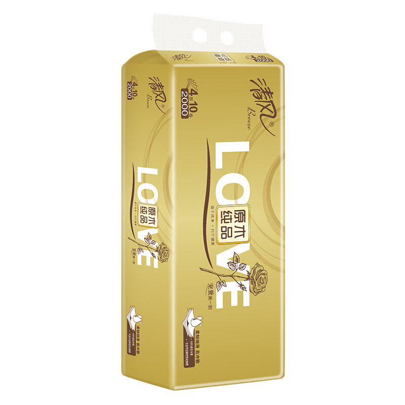 清风(QINGFENG) B20AGJ 4层 10卷/提 原生木浆 138×108 原木纯品金装 提 卷纸