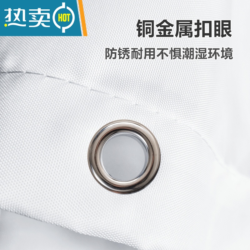敬平白色酒店浴帘防水布免打孔卫生间隔断加厚纯色挂帘子浴室套装高清大图