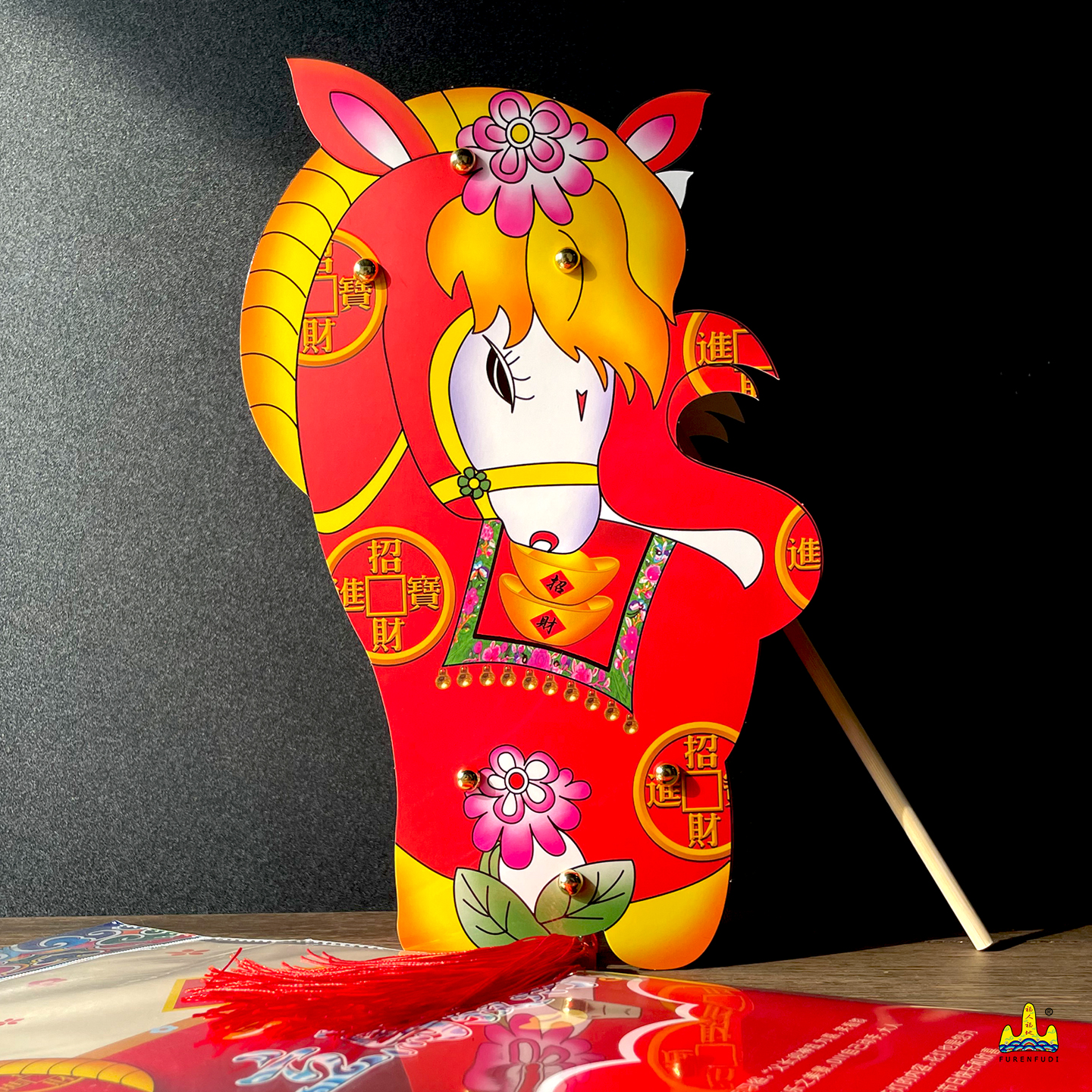 马年国风儿童手工灯笼diy材料包过年创意手提led发光卡通2026新款灯笼高清大图