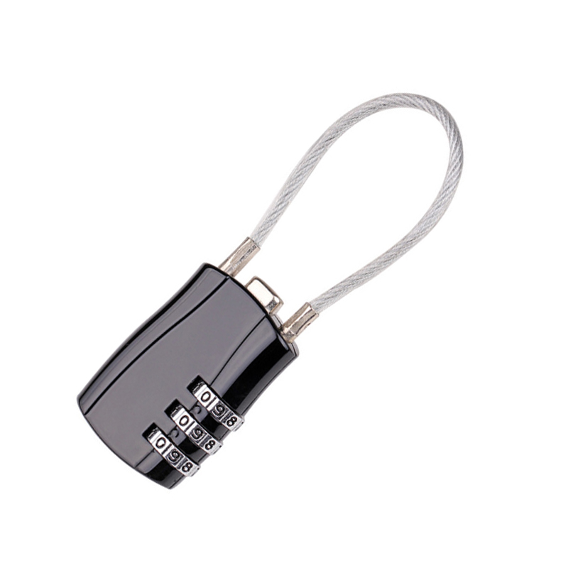 苏识 ZCL293黑 圆形钢丝绳 密码锁 (计价单位:个) 黑色高清大图