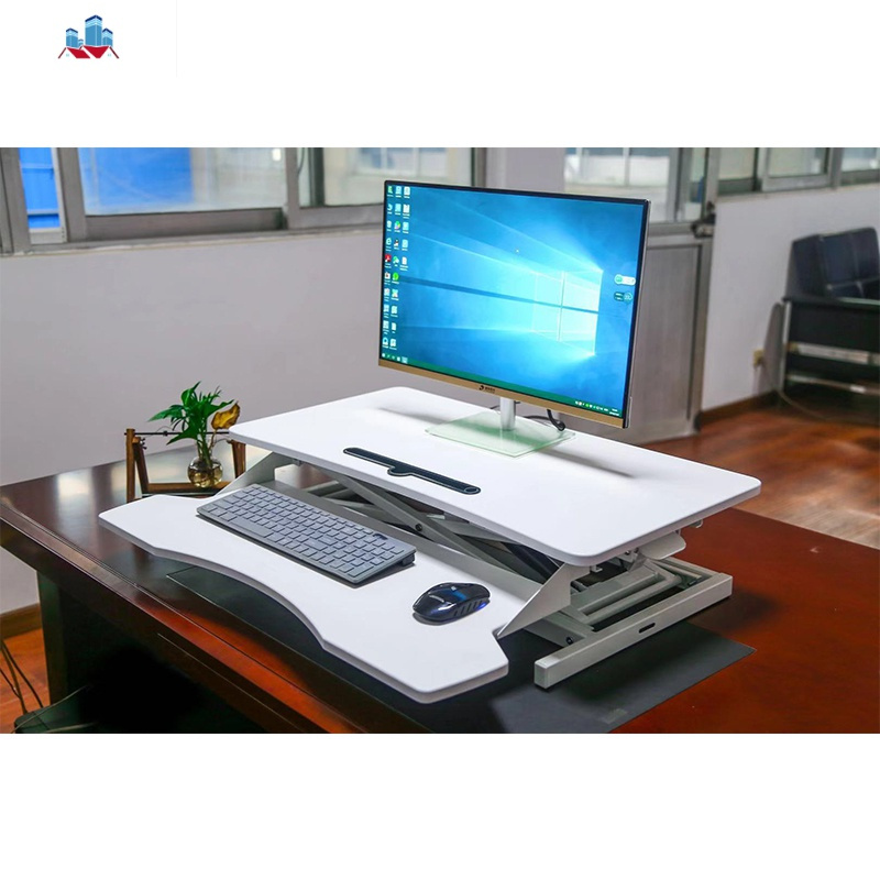 站立式办公桌上工作台笔记本显示器升降上电脑台式增高折叠移动架泰