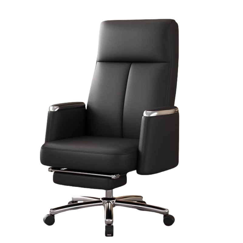 铭思达老板椅牛皮把高清大图