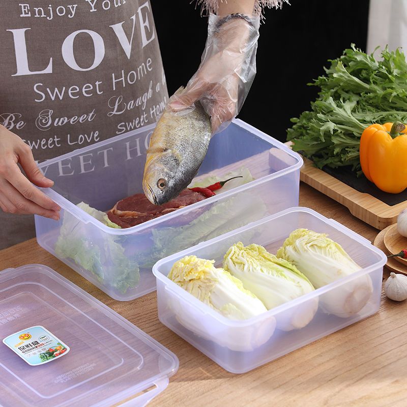 冰箱收纳盒塑料保鲜盒透明带盖饭盒家用食品微波炉碗冷冻冷藏