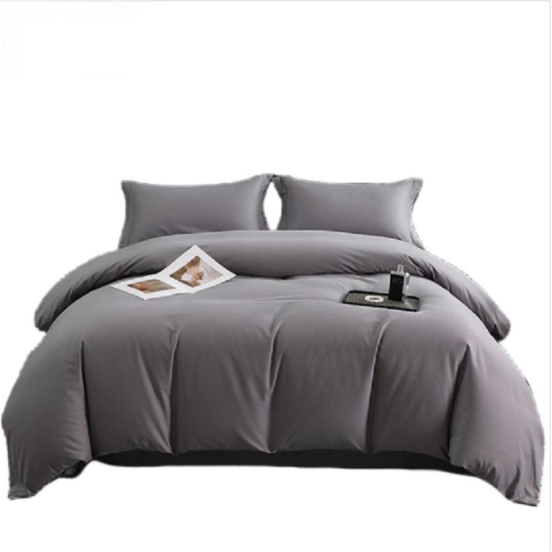 煊煜 灰色斜纹床上用品三件套 被套150*210床单160*230枕套48*74cm 套