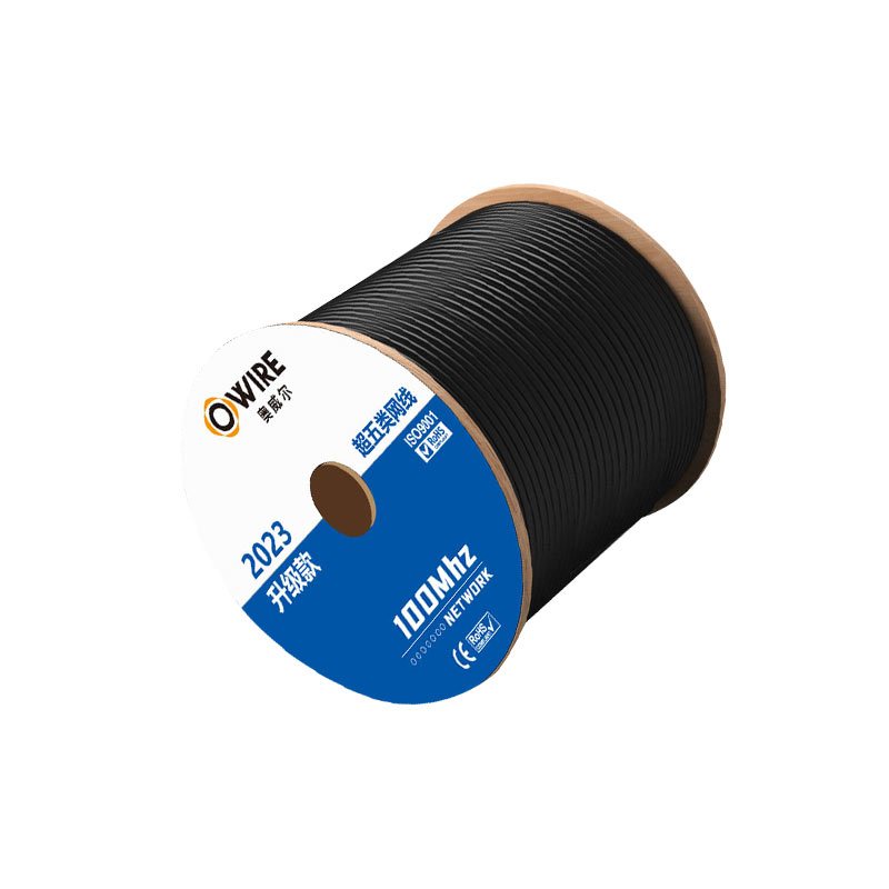 奥威尔(OWIRE) SSKJ-C5E-60BK2 0.50mm加粗 黑 超五类4对非屏蔽双护套室外网线 305.0米