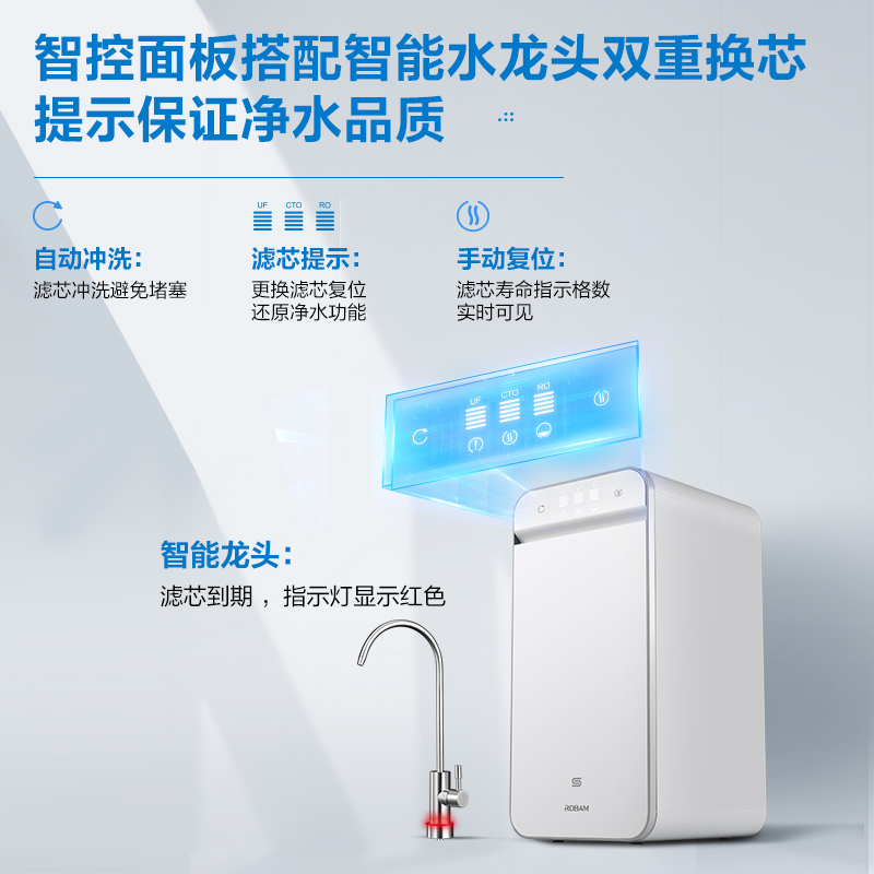 老板(Robam)小白盒净热套装JV332A+GX03 净水器直饮1.5L/min无桶双出水净水机管线机高清大图