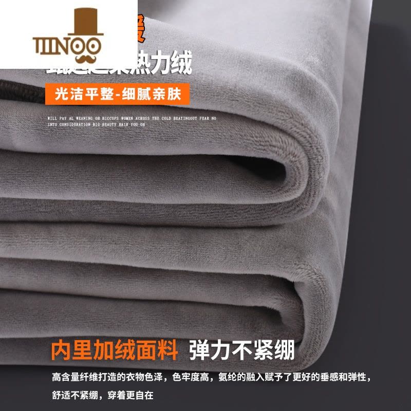 YANXU加绒加厚保暖御寒卫裤子男士休闲长裤带绒外穿束脚运动棉裤图片