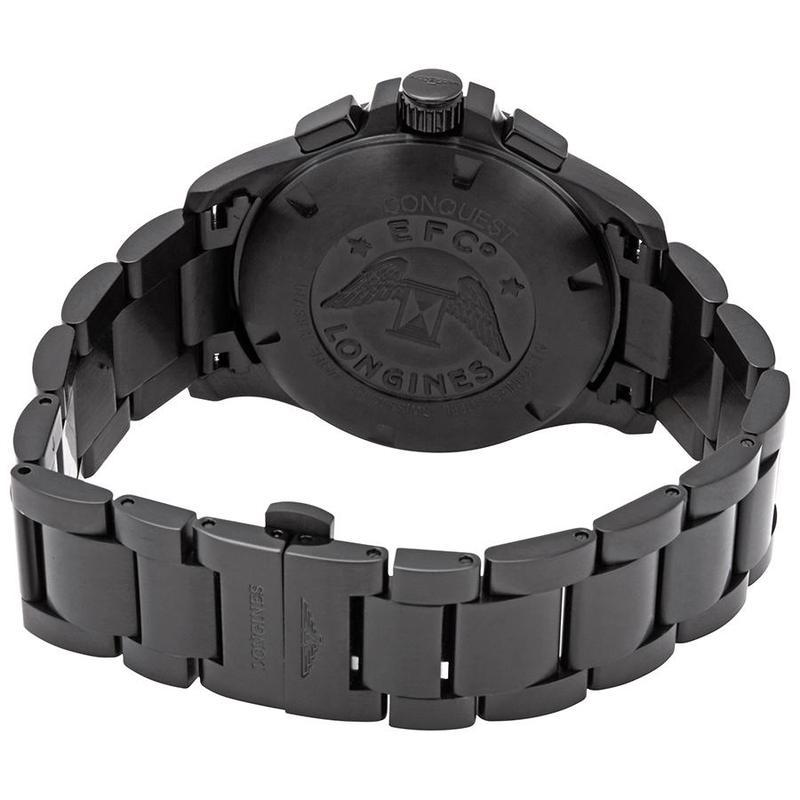 官方正品浪琴longines瑞士手表conquestvhp计时钢带黑盘简约时尚石英