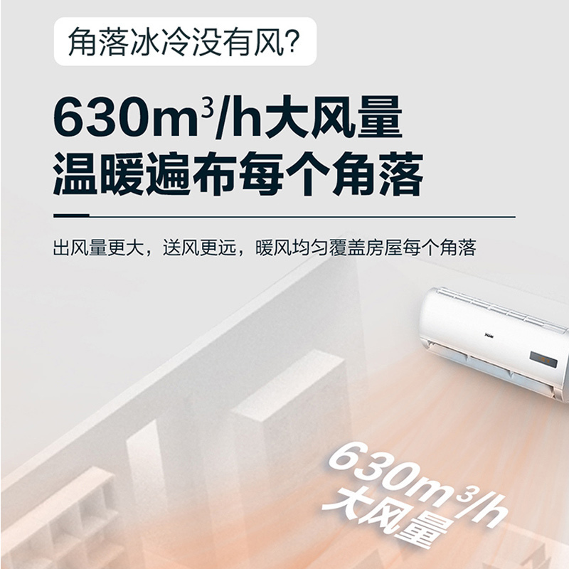 海尔(Haier) 1匹 新3级能效 变频 健康清洁 快速冷暖 健康挂机空调KFR-26GW/05EDS83套机