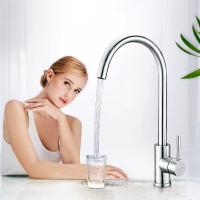 企购优品 304不锈钢冷暖龙头 洗菜盆洗脸盆面盆洗手池厨房冷热可旋转4分水龙头水槽水笼头AE4548