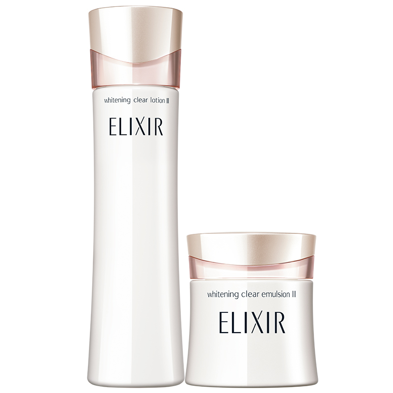 资生堂elixir怡丽丝尔水乳套装纯肌净白水乳170ml45g丰润型