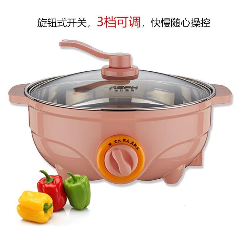 乐仕菲斯火锅食品级不锈钢钢内胆钢化玻璃透明盖防干烧4L多功能电火锅RS3801E28cm高清大图