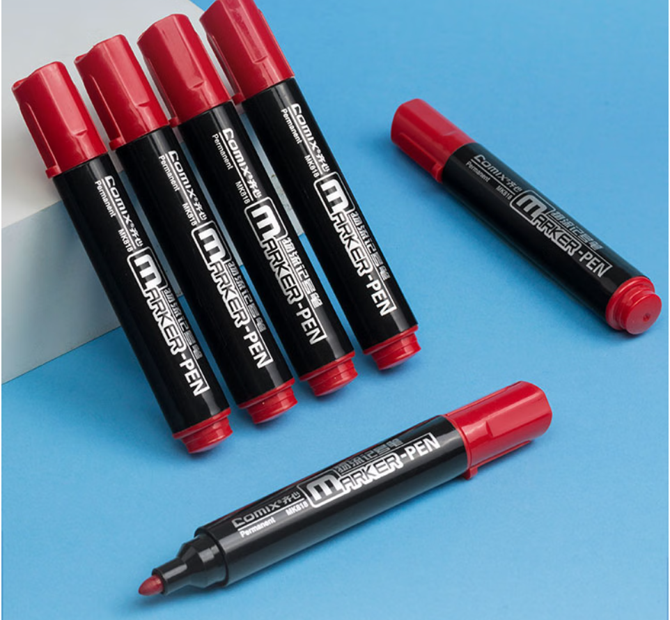 齐心专业可擦记号笔经典款 高速防水擦除不留痕 舒适握感防滑设计