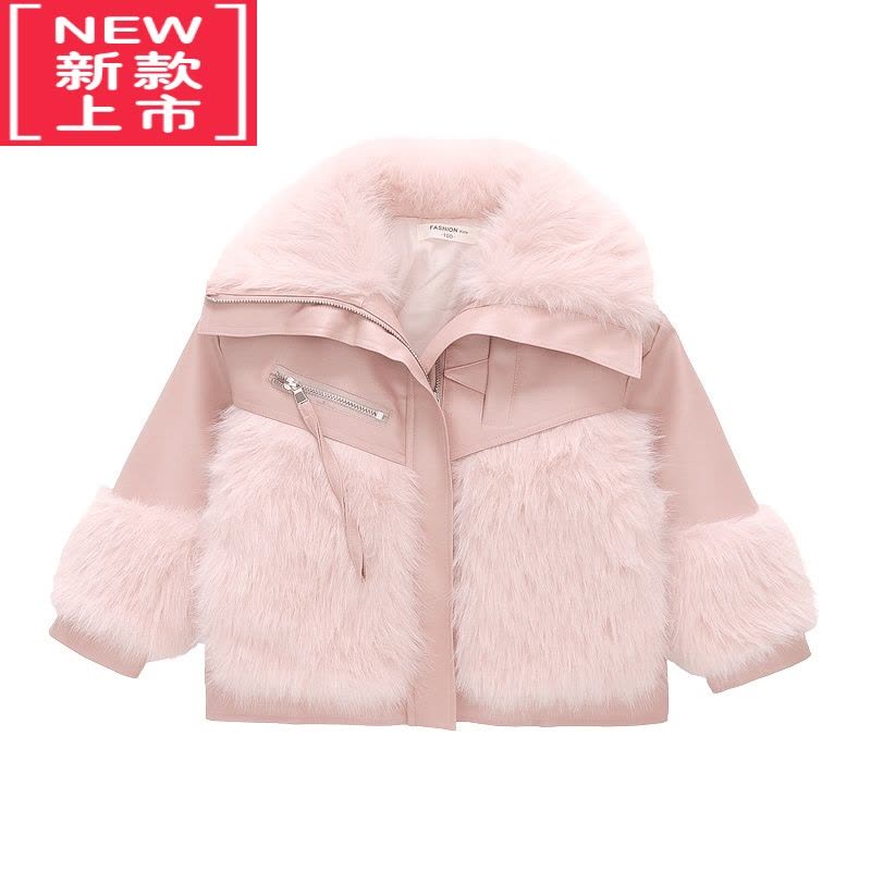 可莉允女童冬装仿皮草外套2022秋冬季新款儿童宝宝网红时髦洋气毛毛棉服图片
