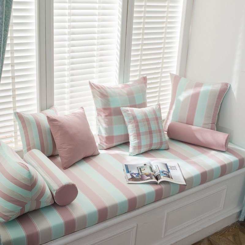 BONJEAN北欧高密度海绵飘窗垫窗台垫定做沙发垫条纹阳台榻榻米垫卡座 格条6定制联系客服报价