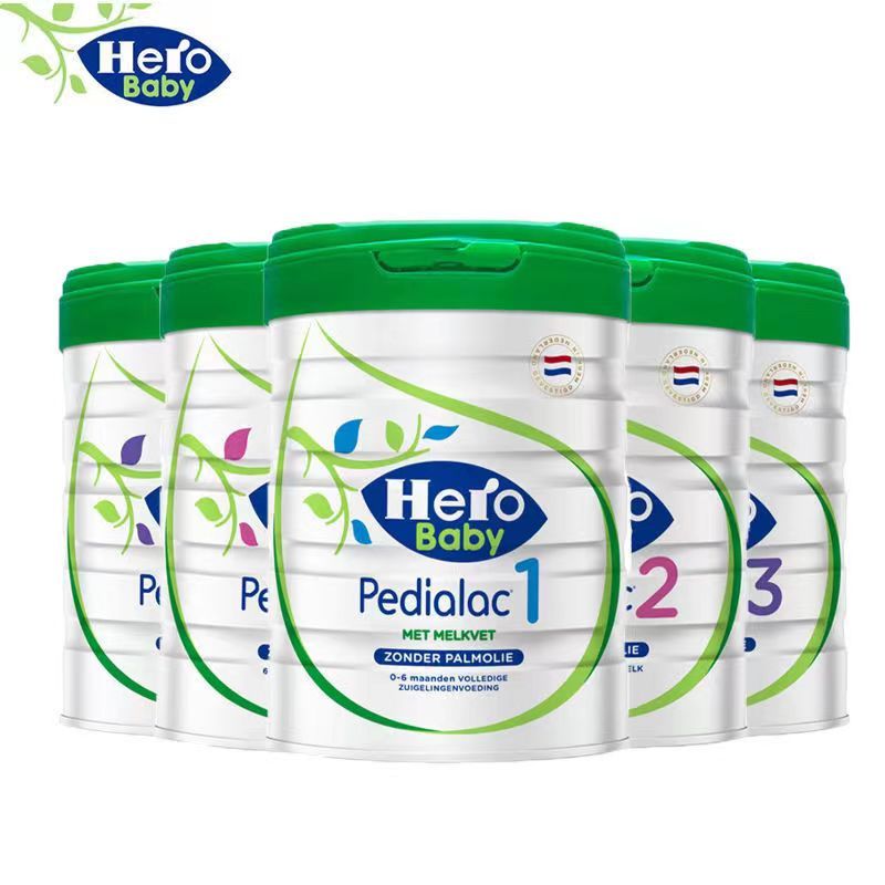 有效期到25年8月-三罐装-Hero Baby白金plus版HMO配方DHA婴幼儿配方牛奶粉2段800g