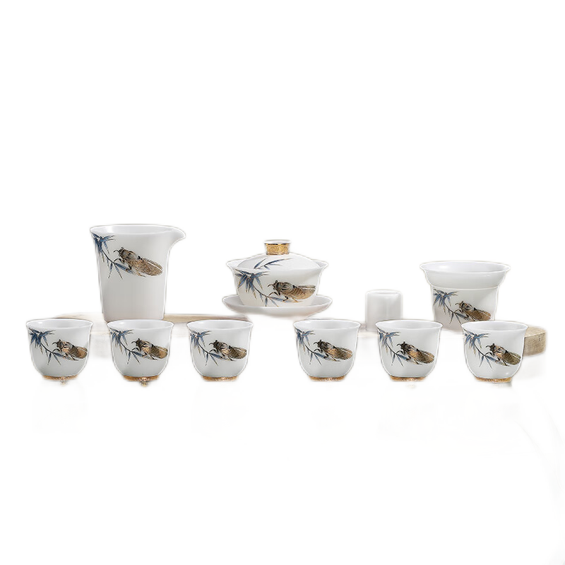 MULTIPOTENT整套茶具送礼精品白瓷套组羊脂玉冰种功夫茶具套装11头