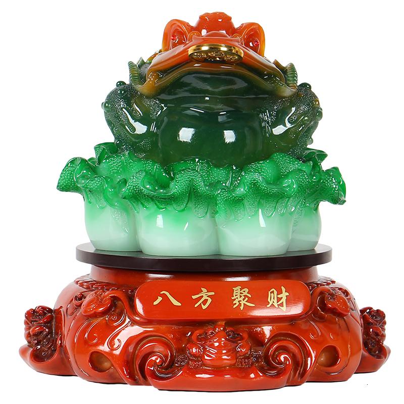 美帮汇金蟾摆件开业三足金蟾蜍白菜工艺品店铺开张送礼摆设高清大图