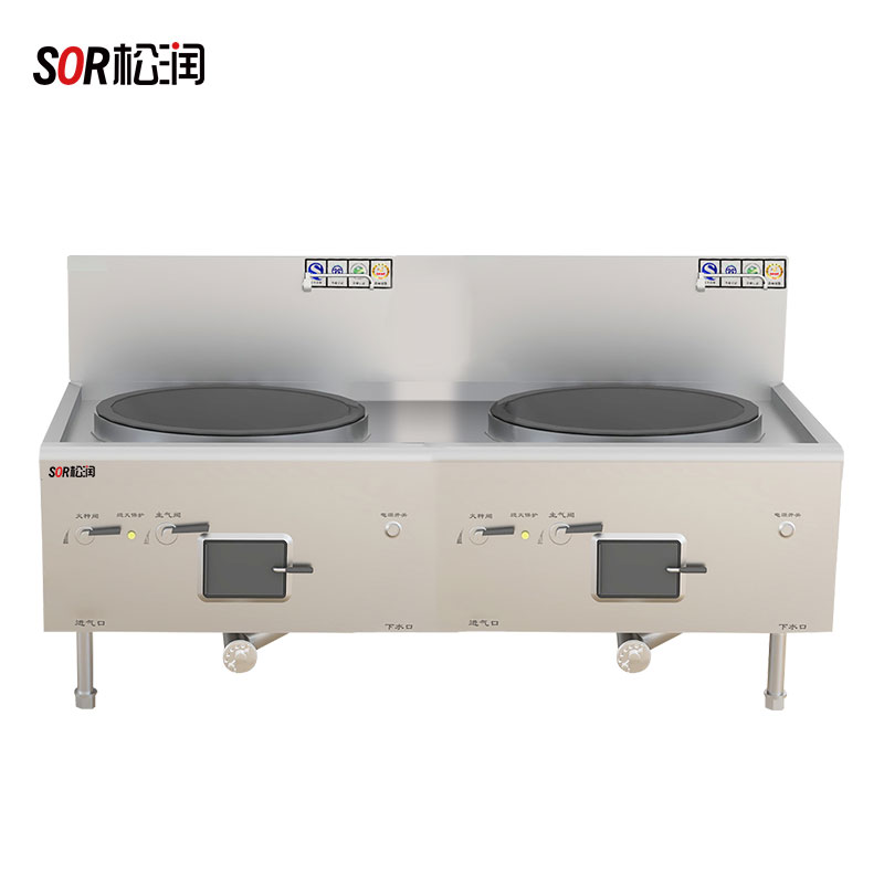 SOR松润 燃气灶 单位工地食堂学校医院厨房用SOR-P2305L燃气双头大锅灶Φ800*22米高清大图