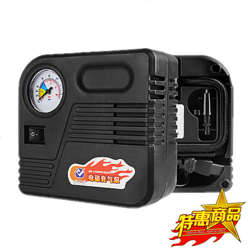 电瓶车充气泵48v电动车60v车载打气泵72v点烟器打气筒真空胎便携