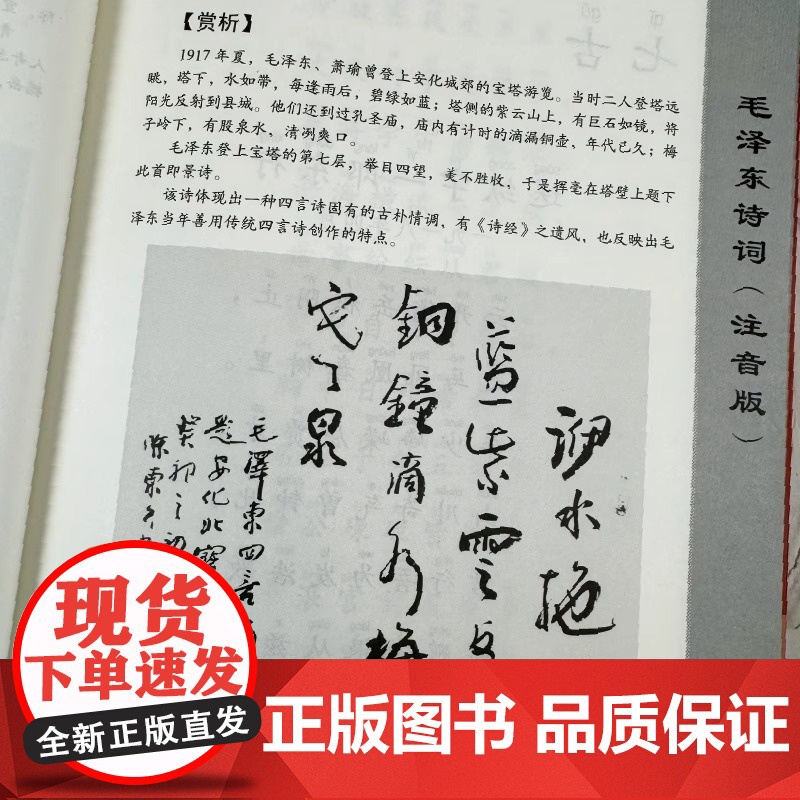 [央视网]毛泽东诗词注音版 纪念伟人领略伟人的豪情壮志研究学习鉴赏精读历史军事 一代伟人文人风骨家国情怀近白首诗词 SS高清大图