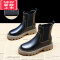 可莉允女童靴子2022秋冬季新款儿童鞋短靴中大童皮靴加绒防滑女孩马丁靴