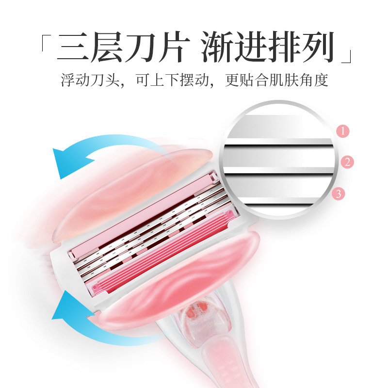 吉列Gillette维纳斯Venus女士刮毛刀腋毛除毛刀 白茶1刀架2刀头高清大图
