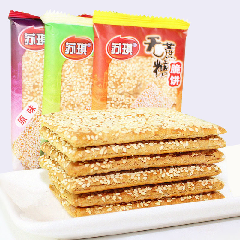 无糖精南通苏琪脆饼无蔗糖食品芝麻脆饼千层酥饼干糖尿饼病人食品孕妇
