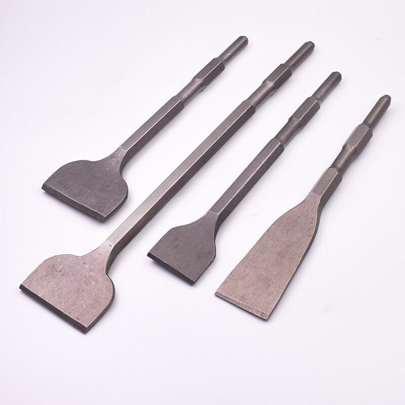 冲击电锤钻头方柄四坑混泥土开凿加长加宽电镐尖扁凿子六角锤头