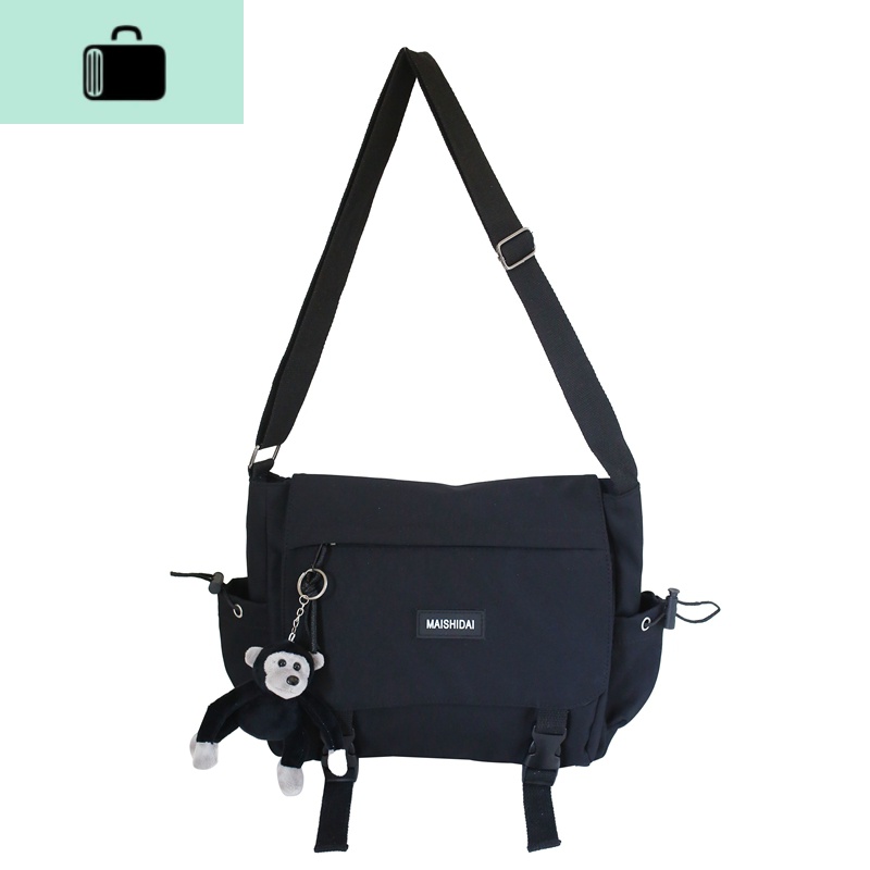 男士单肩包日系潮牌大容量斜挎包男女韩版ins百搭街头潮流邮差包NEW LAKE高清大图