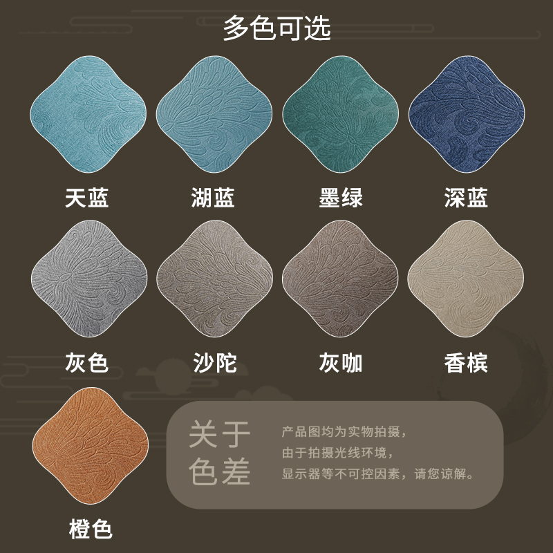 添福运 新中式遮光窗帘简约现代挂钩窗帘加厚打孔窗帘飘窗客厅帘子遮阳布纯色古典风卧室挂钩窗帘落地窗窗帘可定制高清大图