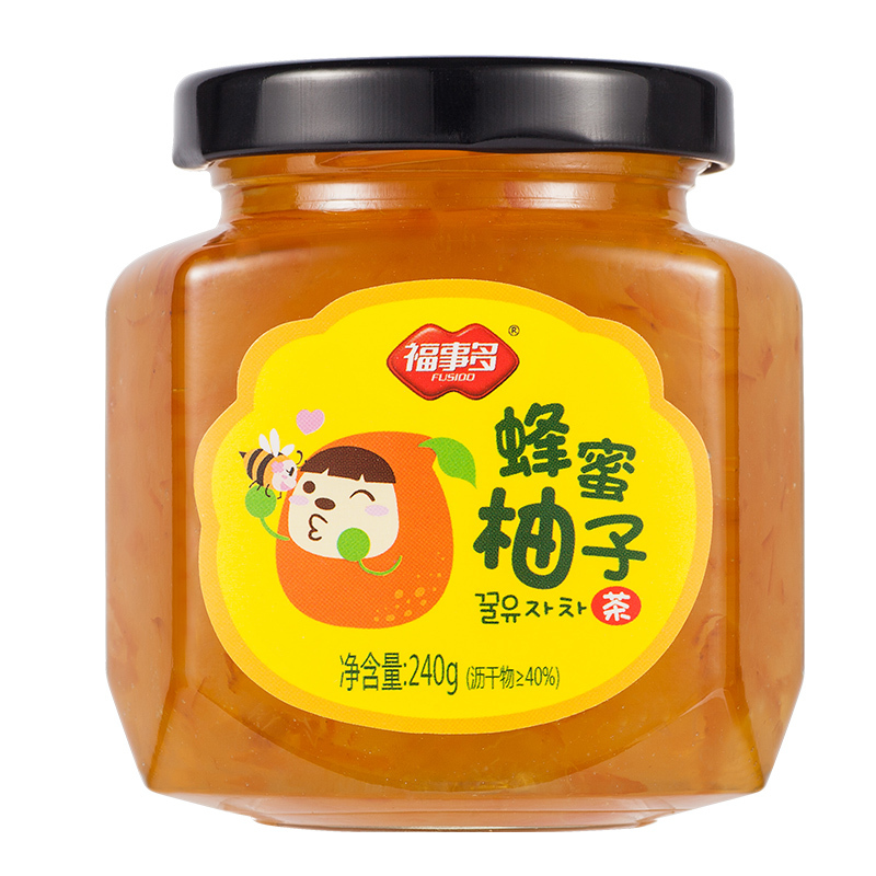 福事多蜂蜜柚子茶240g冲饮泡水喝的冲泡饮品韩式水果茶 饮随身便携 小瓶装