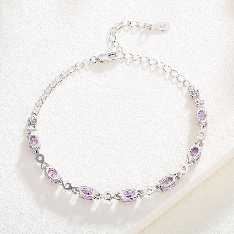 鑫铂尼925纯银手饰品七夕情人节礼物送女友告白银手链手环女生生日