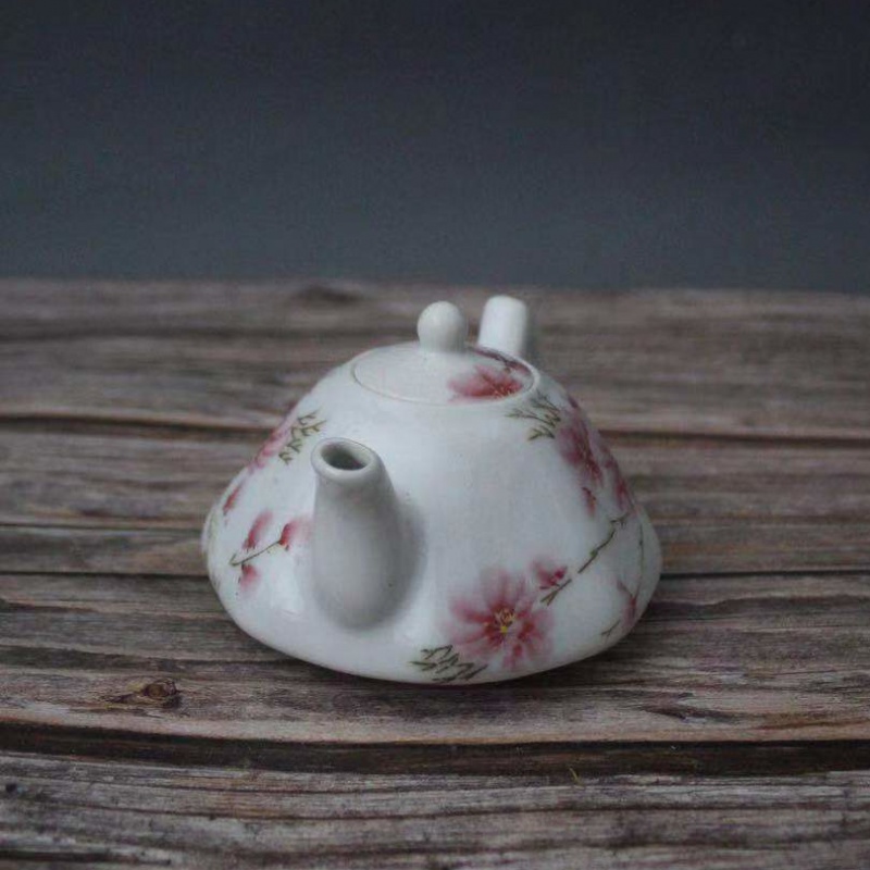 美帮汇景德镇仿古陶瓷1962年水点桃花茶壶家居装饰展柜摆件功夫茶高清大图