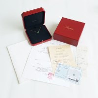 【二手95新】卡地亚（CARTIER）超小号18K玫瑰金镶孔雀石护身符 项链 全套 含票