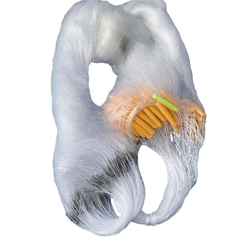 鱼网粘网三层沉网魅扣200米长水库渔网100米大鱼网丝网加重加粗大鱼