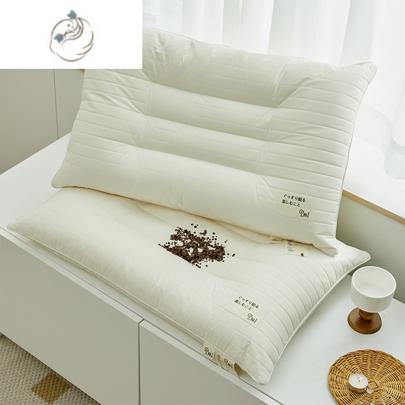 舒适主义日式原棉护颈枕芯低枕头荞麦枕头芯透气羽丝棉矮枕芯成人枕头