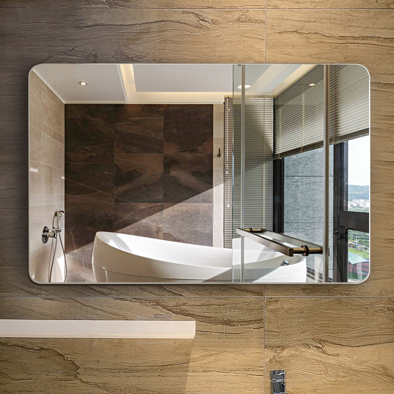 壁挂卫生间镜子洗手间闪电客梳妆镜洗漱台化妆镜贴墙无框浴室镜参数